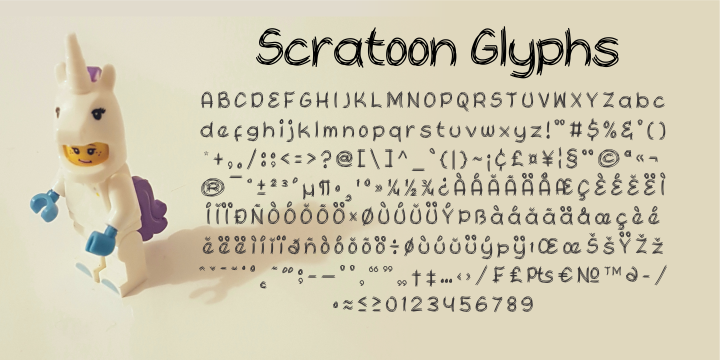 Beispiel einer Scratoon Regular-Schriftart